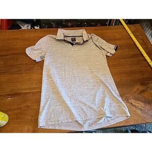 Oakley gray textured stretch performance golf polo mens Size M Medium